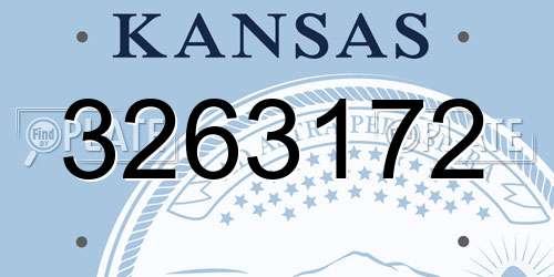 3263172 Kansas License Plate