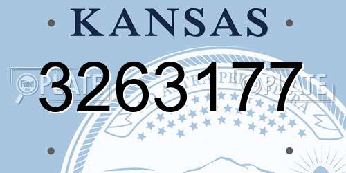 3263177 Kansas License Plate