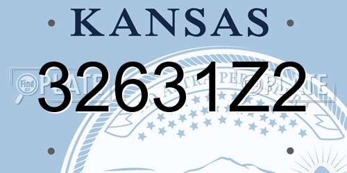32631Z2 Kansas License Plate