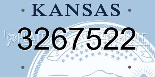 3267522 Kansas License Plate