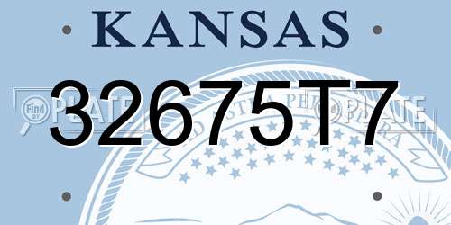 32675T7 Kansas License Plate