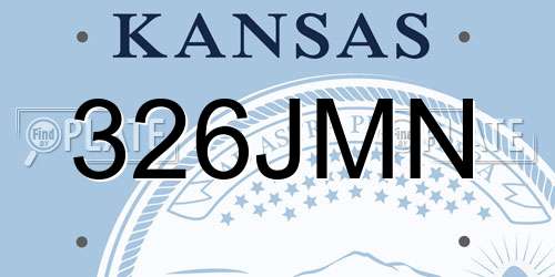 326JMN Kansas License Plate