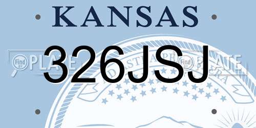 326JSJ Kansas License Plate