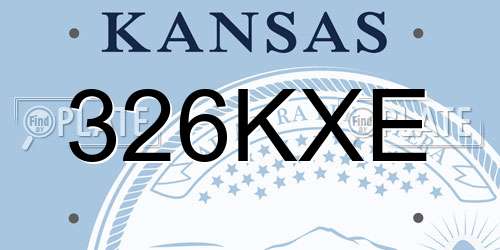 326KXE Kansas License Plate