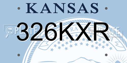 326KXR Kansas License Plate