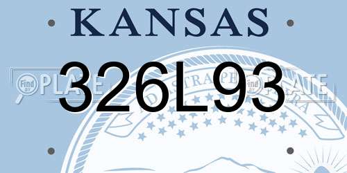 326L93 Kansas License Plate