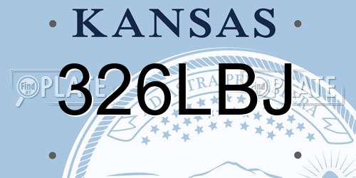 326LBJ Kansas License Plate