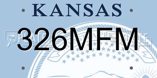 326MFM Kansas License Plate