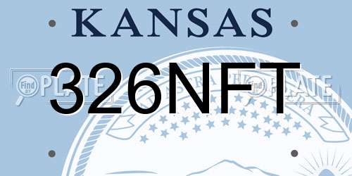 326NFT Kansas License Plate