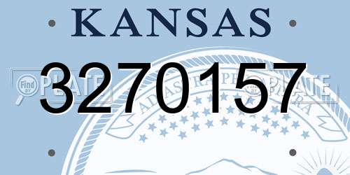 3270157 Kansas License Plate