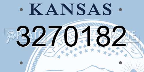 3270182 Kansas License Plate