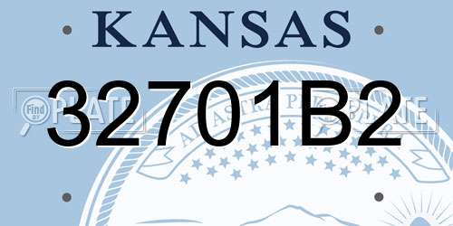 32701B2 Kansas License Plate