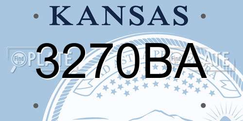 3270BA Kansas License Plate