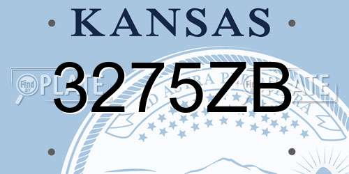 3275ZB Kansas License Plate
