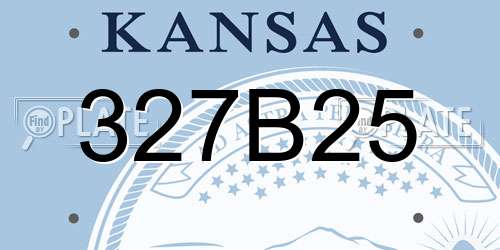 327B25 Kansas License Plate