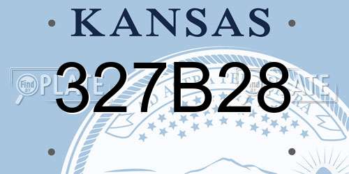327B28 Kansas License Plate
