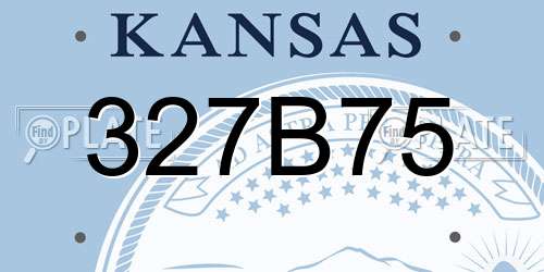 327B75 Kansas License Plate