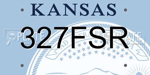 327FSR Kansas License Plate