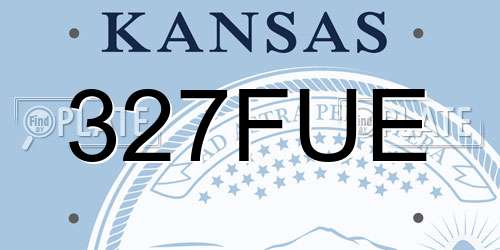 327FUE Kansas License Plate