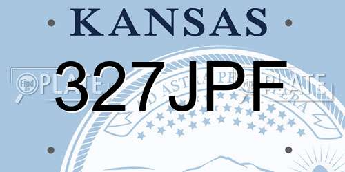 327JPF Kansas License Plate
