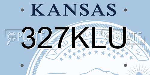 327KLU Kansas License Plate