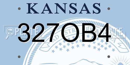 327OB4 Kansas License Plate