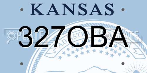 327OBA Kansas License Plate