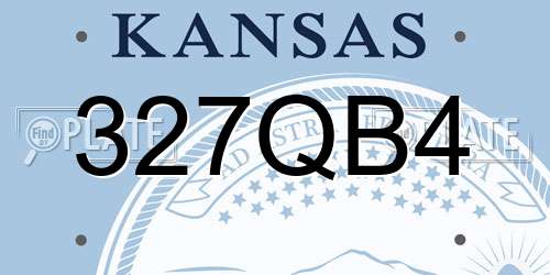 327QB4 Kansas License Plate