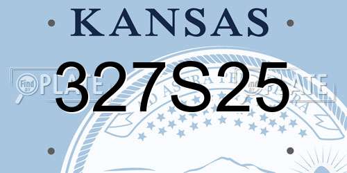 327S25 Kansas License Plate