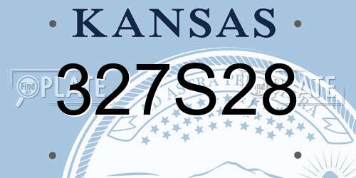 327S28 Kansas License Plate