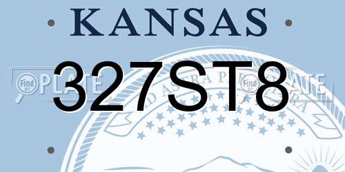 327ST8 Kansas License Plate