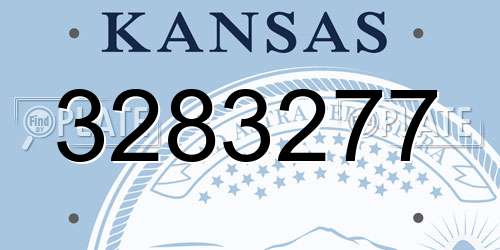 3283277 Kansas License Plate