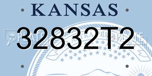 32832T2 Kansas License Plate