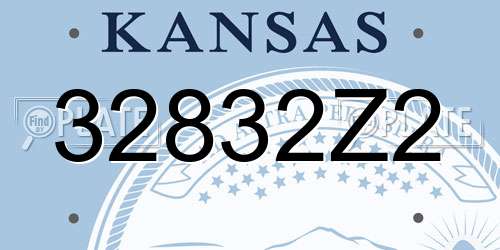 32832Z2 Kansas License Plate