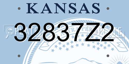 32837Z2 Kansas License Plate