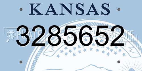 3285652 Kansas License Plate