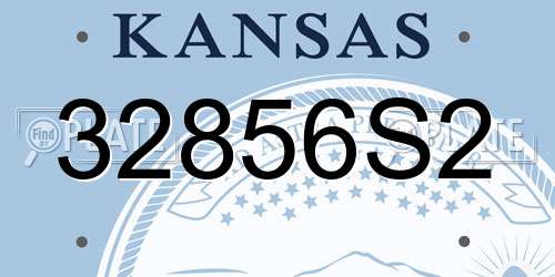32856S2 Kansas License Plate