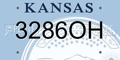 3286OH Kansas License Plate