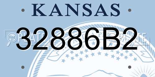 32886B2 Kansas License Plate