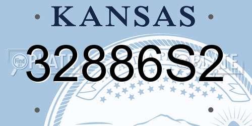 32886S2 Kansas License Plate