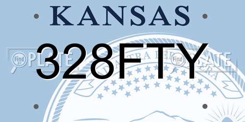 328FTY Kansas License Plate