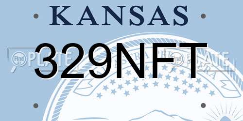 329NFT Kansas License Plate