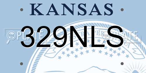 329NLS Kansas License Plate