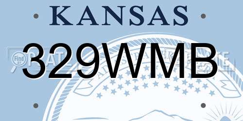 329WMB Kansas License Plate