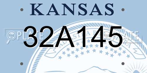 32A145 Kansas License Plate