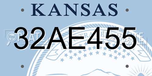 32AE455 Kansas License Plate