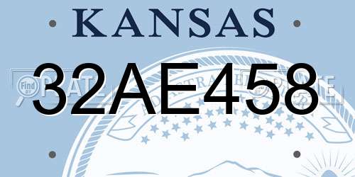 32AE458 Kansas License Plate