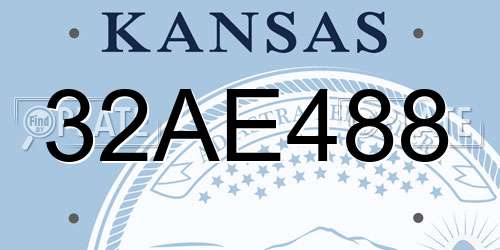 32AE488 Kansas License Plate