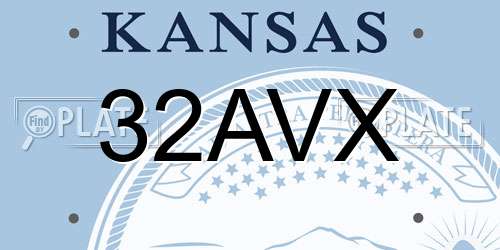 32AVX Kansas License Plate
