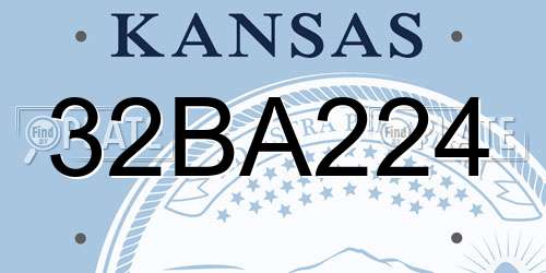 32BA224 Kansas License Plate